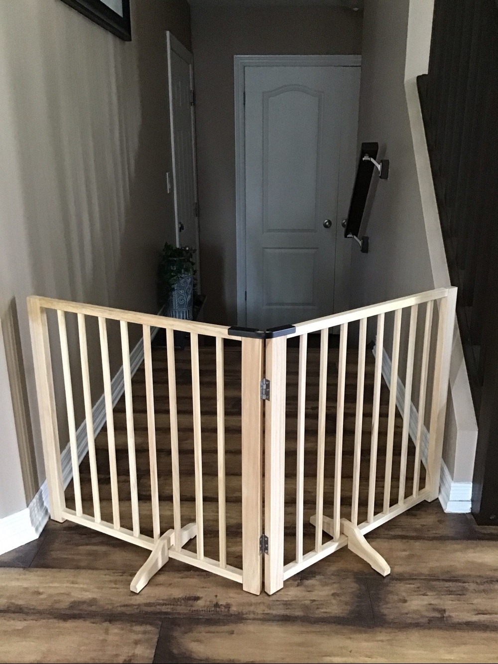2 panels foldable wooden pet fence